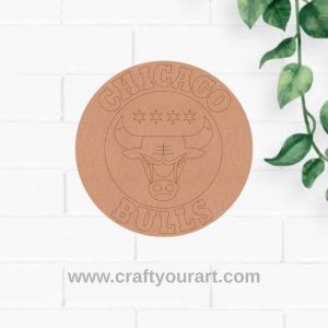 Chicago Bulls Logo Basketball Pre Marked MDF Design 1