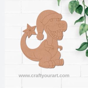 Dinosaur Christmas Pre Marked MDF Design 1