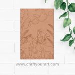 Madhubani Maharani With Deer Pre Marked Base MDF Design 1