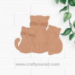 Multiple Cats Pre Marked MDF Design 1