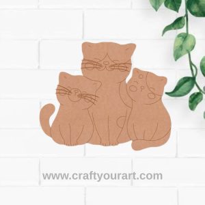Multiple Cats Pre Marked MDF Design 1