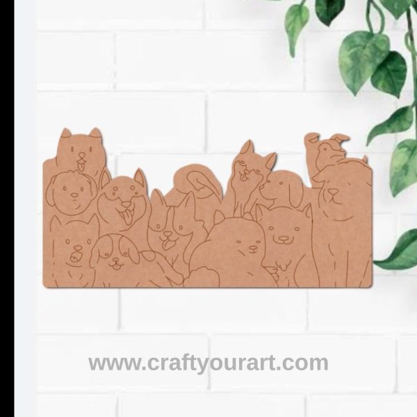 Multiple Dogs Pre Marked MDF Design 1