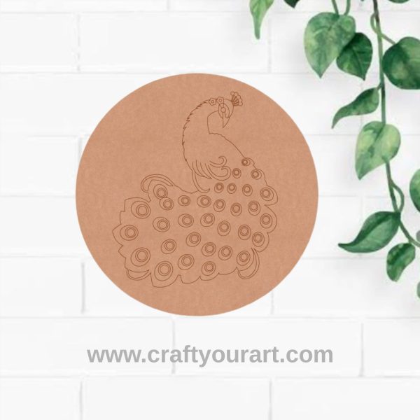 Peacock Pre Marked Round MDF Design 7