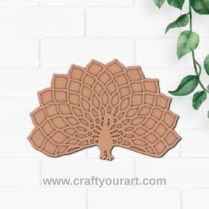 Peacock Reusable Rangoli Base MDF Design 1