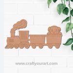 Puppy In Train Pre Marked MDF Design 1