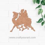 Rajasthani Couple On Camel Pre Marked MDF Design 1