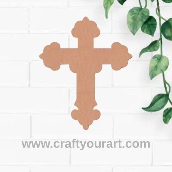 Christian Cross Cutout MDF Design 1