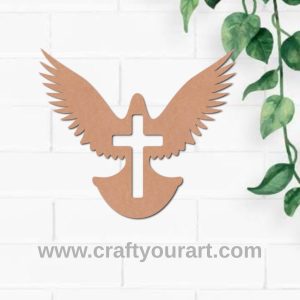 Dove Christian Cross Cutout MDF Design 1