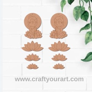 Buddha Lotus Hanging Pre Marked MDF Design 1