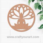 Buddha Lotus Cutout MDF Design 1
