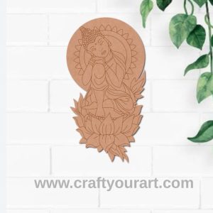 Buddha With Leaves Pre Marked MDF Design 1