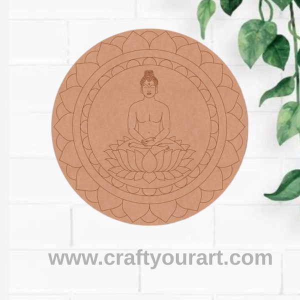 Buddha Mandala Pre Marked Round MDF Design 1