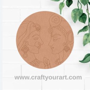 Krishna Radha Pre Marked Round MDF Design 1