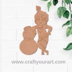 Krishna Ji With Makhan Pre Marked MDF Design 5