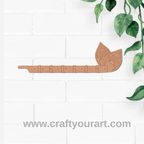 Flute Peacock Feathers MDF Design 1