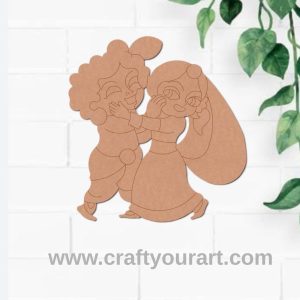 Radha Krishna Playing Holi Pre Marked MDF Design 1