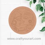 Radha Krishna Pre Marked Round MDF Design 1