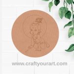 Krishna Ji Pre Marked Round MDF Design 1