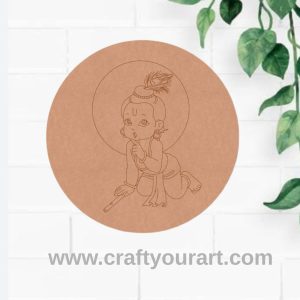 Krishna Ji Pre Marked Round MDF Design 1
