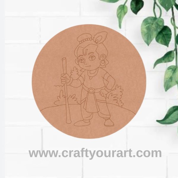 Krishna Ji Pre Marked Round MDF Design 2