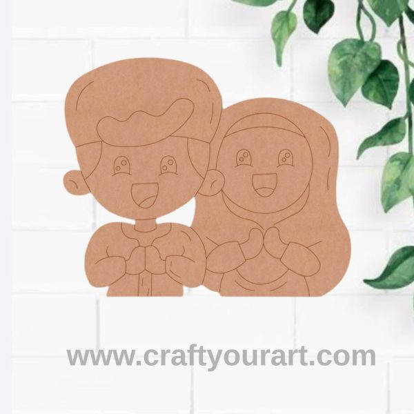 Muslim Couple Pre Marked MDF Design 1