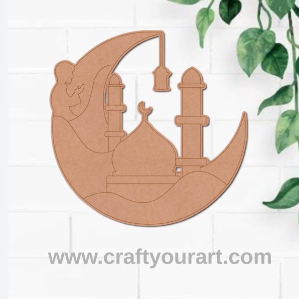 Moon Mosque Islamic Base Pre Marked MDF Design 1