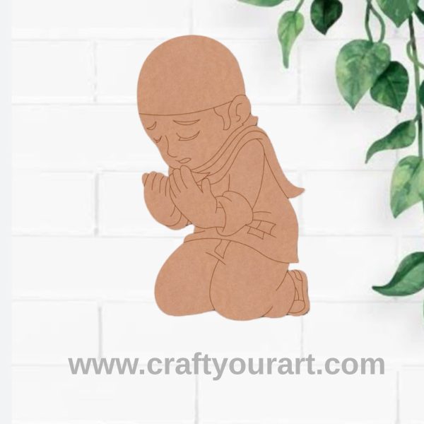 Muslim Man Praying Pre Marked MDF Design 1