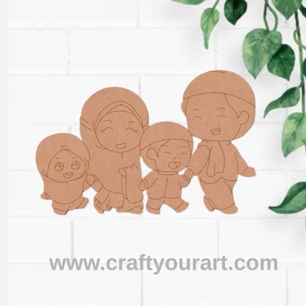 Muslim Family Pre Marked MDF Design 1