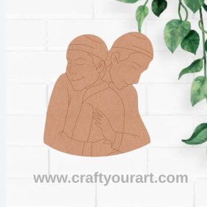 Muslim Men Wishing Eid Mubarak Pre Marked MDF Design 1