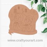 Muslim Mother With Child Pre Marked Base MDF Design 1