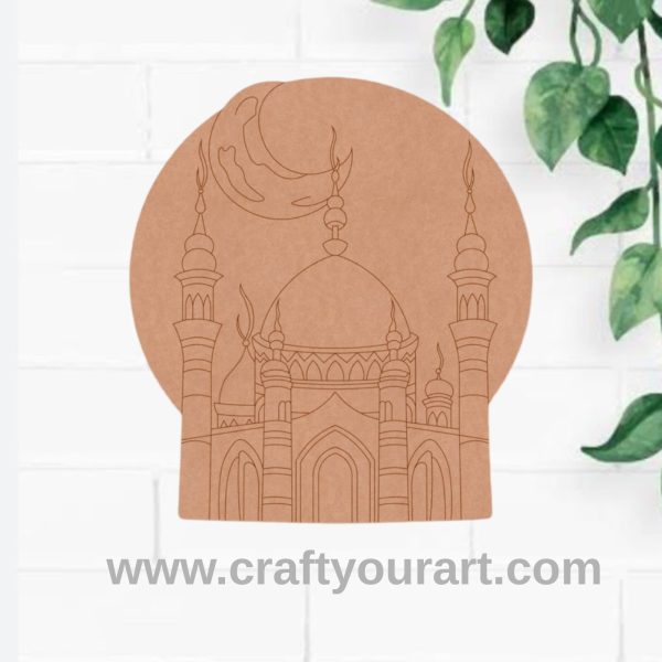 Moon Mosque Islamic Base Pre Marked MDF Design 3