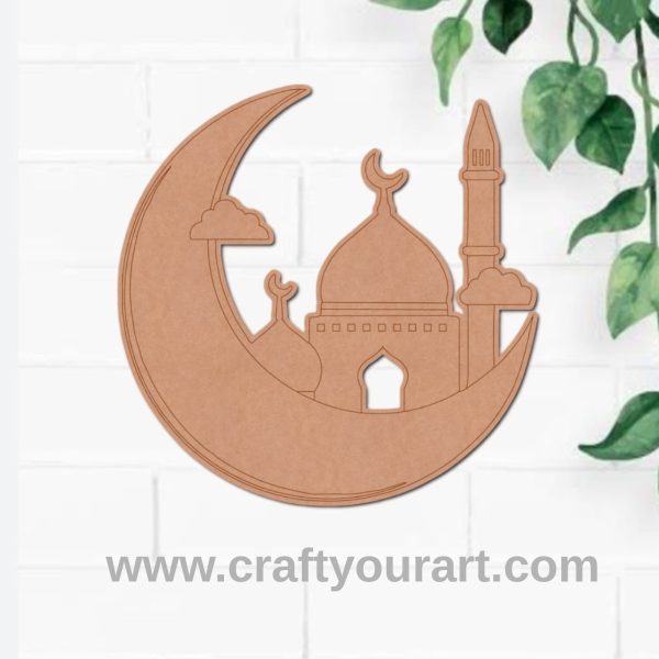 Moon Mosque Islamic Base Pre Marked MDF Design 2