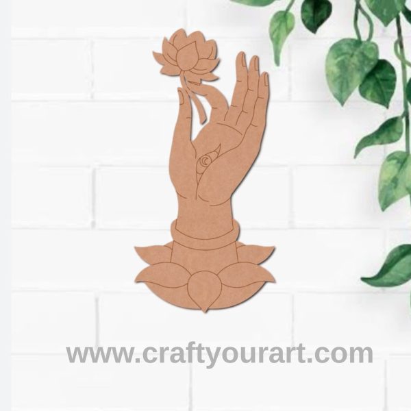 Hand Lotus Pre Marked MDF Design 1
