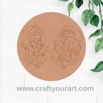 Lakshmi Ji Ganesha Pre Marked Round MDF Design 1