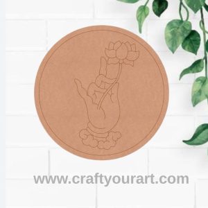 Hand Lotus Pre Marked Round MDF Design 2