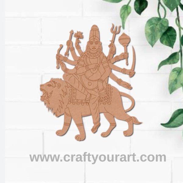 Goddess Chandraghanta Parvati Pre Marked MDF Design 1