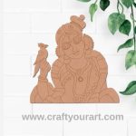 Saraswati Ji With Parrot Pre Marked MDF Design 1