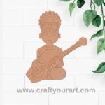 Saraswati Ji With Sitar Pre Marked MDF Design 4
