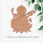 Saraswati Ji With Sitar Pre Marked MDF Design 3