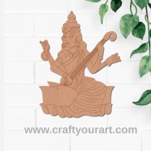 Saraswati Ji With Sitar Pre Marked MDF Design 2