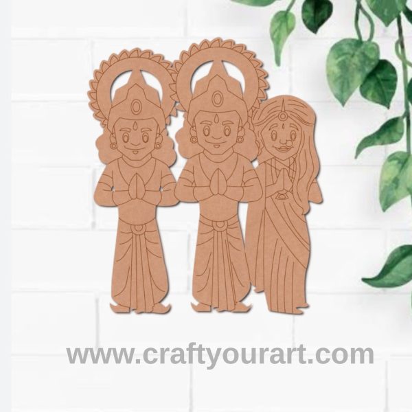Sita Maa Shri Ram And Laxman Pre Marked MDF Design 1