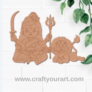 Maa Parvati With Lion Pre Marked MDF Design 1