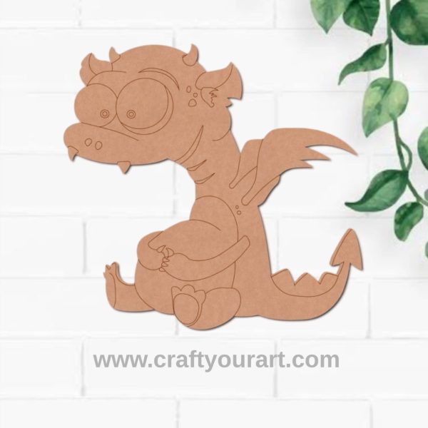Dragon Holding Egg Pre Marked MDF Design 1