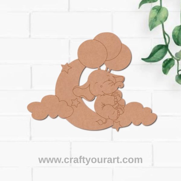 Elephant Clouds Pre Marked MDF Design 1