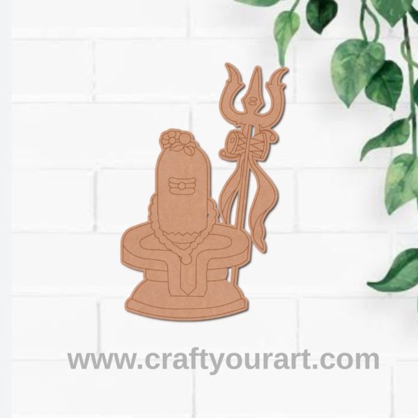 Shiv Linga Trishul Pre Marked MDF Design 1