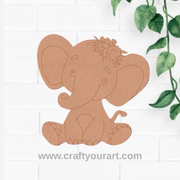 Baby Elephant Pre Marked MDF Design 2