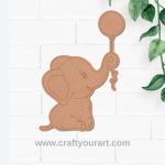 Elephant With Balloon Pre Marked MDF Design 1