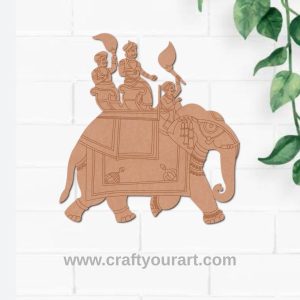Madhubani Elephant Mughal Pre Marked MDF Design 1