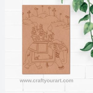 Madhubani Elephant Mughal Pre Marked Base MDF Design 1