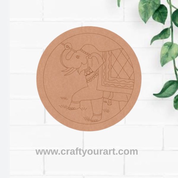 Elephant Pre Marked Round MDF Design 3